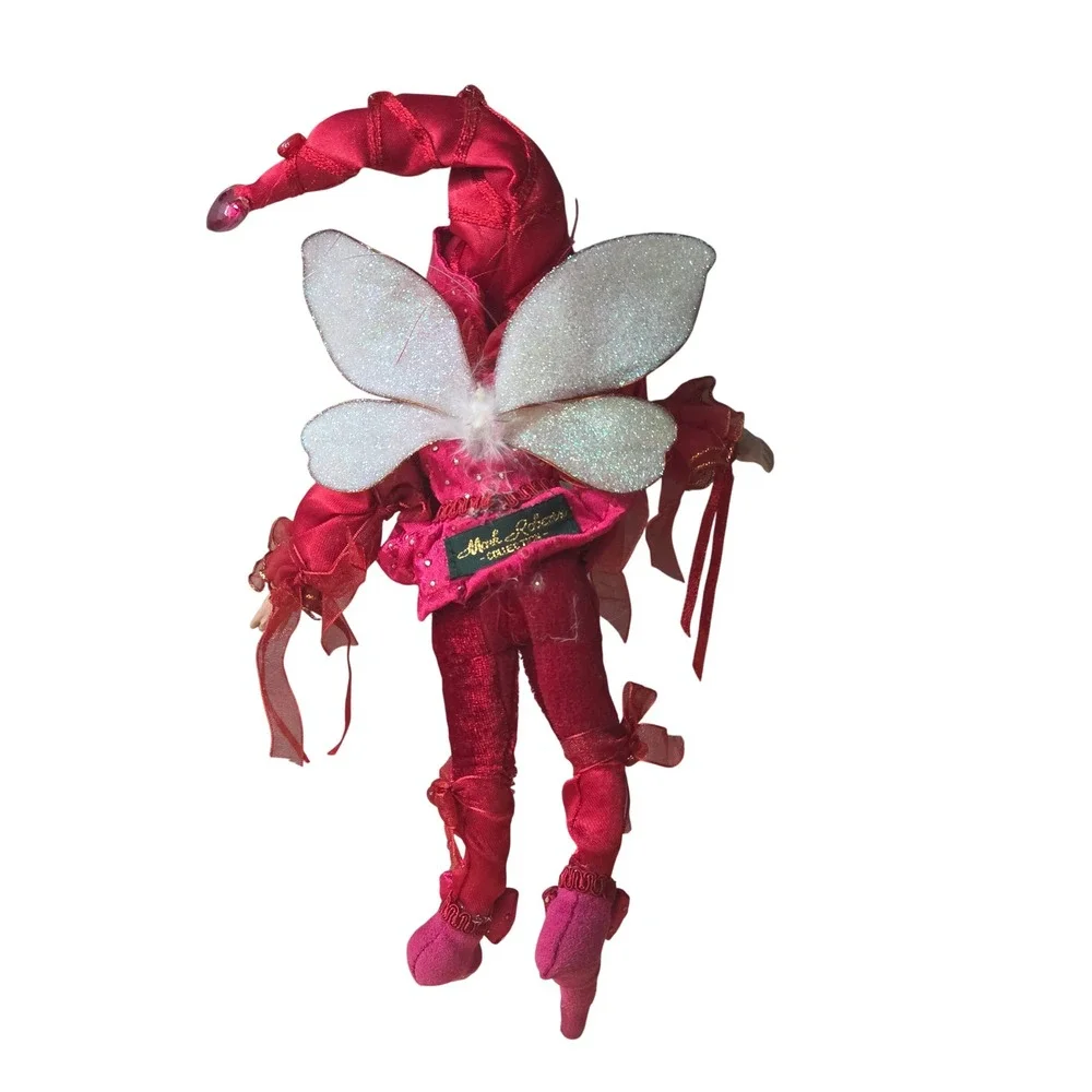 Mark Roberts Christmas Fairy Elf Red Velvet Glitter Wings‎ Limited Edition Doll